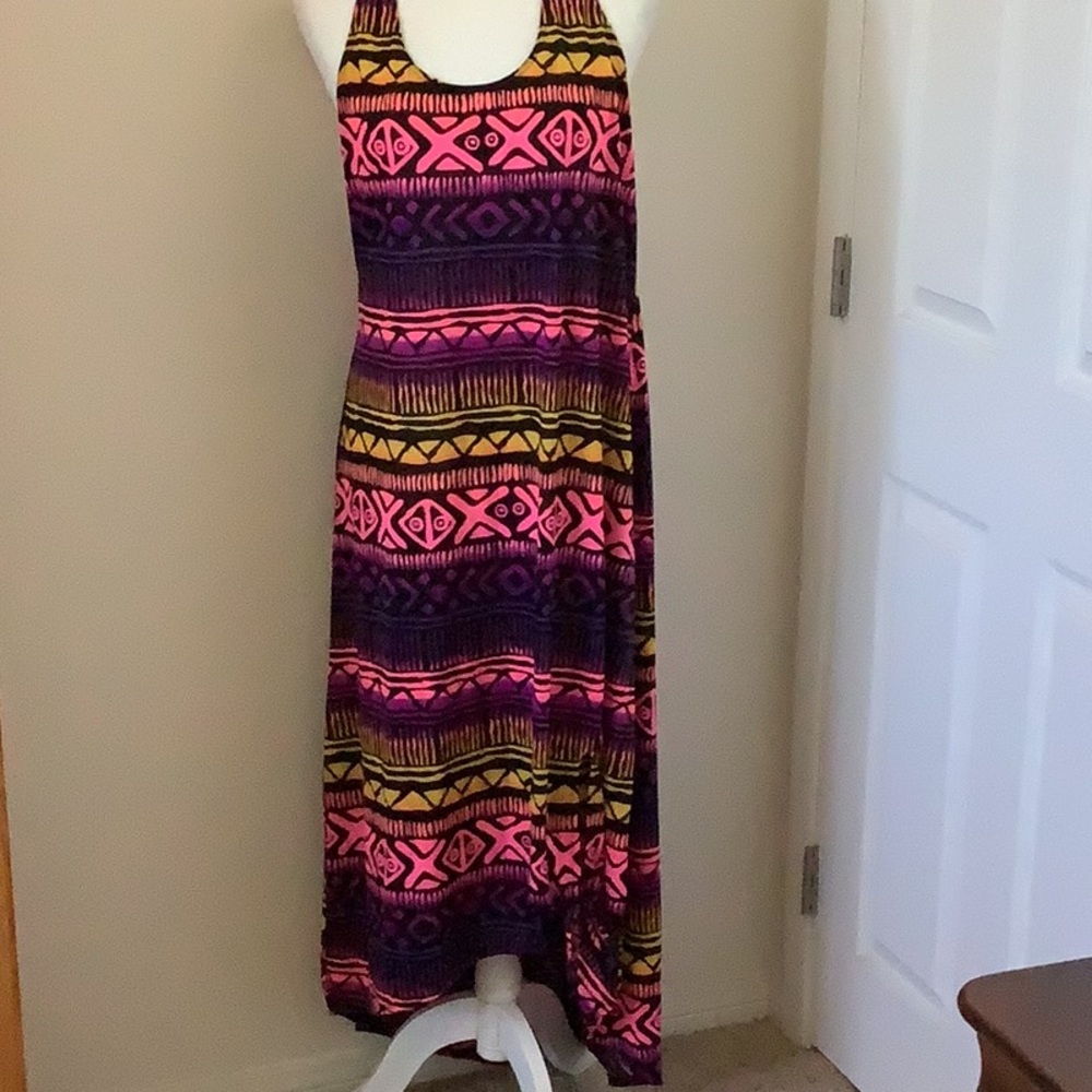 OP Vibrant Island Print Halter Beach Dress/Coverup